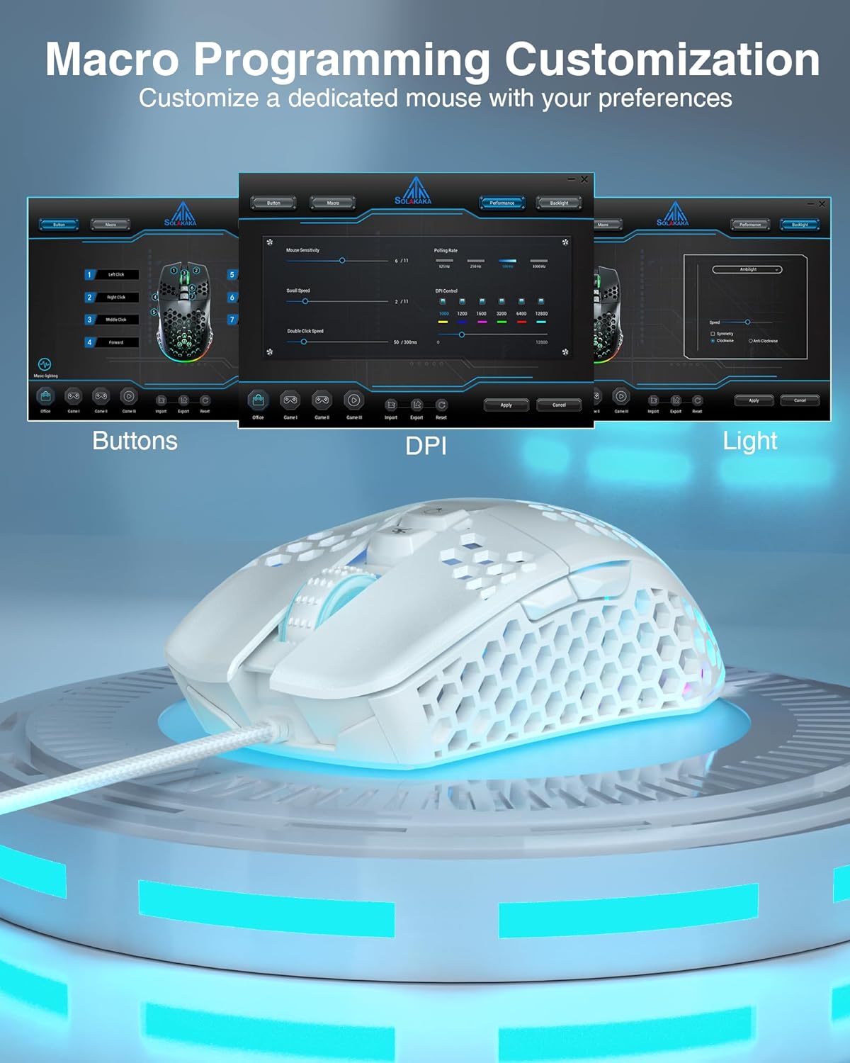 SM900 Wired Gaming Mouse - Adjustable 12800 DPI with RGB Lights and Programmable Side Buttons for Ultimate Gaming Experience