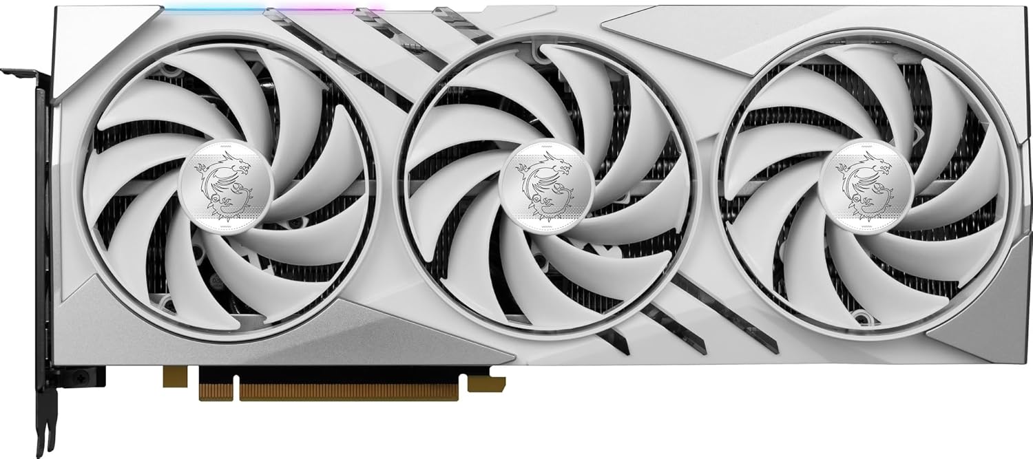 Unleash Your Gaming Potential with the NVIDIA GeForce RTX 4070 Ti Gaming X Slim White 12G Graphics Card - Featuring 12GB GDDR6X and Extreme Boost Clock of 2745 MHz!